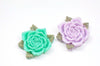 5 pcs Resin Rose Flower Cameo Flat Back Cabochon 40mm