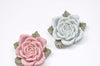 5 pcs Resin Rose Flower Cameo Flat Back Cabochon 40mm
