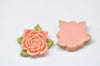 5 pcs Resin Rose Flower Cameo Flat Back Cabochon 40mm