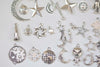 Antique Silver Galaxy Star Moon Sun Universe Themed Charms Mixed Styles Set of 50