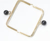 Light Gold Purse Frame Black Ball Kisslock Bag Hanger Glue-in Style 13cm x 6cm