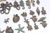 Antique Bronze Ocean Themed Charms Mixed Styles Set of 56 A2213