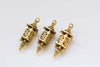 6 pcs of Antique Gold 3D Filigree Lantern Pendant Charms 12x35mm A5226