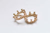 Light Gold Crown Ring Small Charms Pendants 6x17mm Set of 10 A2569