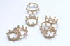 Light Gold Crown Ring Small Charms Pendants 6x17mm Set of 10 A2569