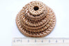 2 pcs Natural Color Round Rattan Earring Pendant Circle Wooden Straw Findings