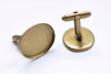Antique Bronze Oval Bezel Cuff Link Blanks Set of 10 A3281
