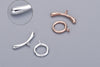 2 Sets 925 Sterling Silver Toggle Clasps Silver/Platinum/Gold/Rose Gold