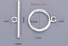 2 Sets 925 Sterling Silver Toggle Clasps Silver/Platinum/Gold/Rose Gold