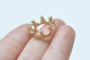 Light Gold Crown Ring Small Charms Pendants 6x17mm Set of 10 A2569