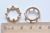 Light Gold Crown Ring Small Charms Pendants 6x17mm Set of 10 A2569