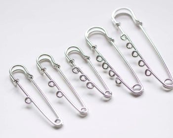 10 pcs Platinum Silvery Gray Kilt Pin Safety Pins Broochs One/Two/Three/Four/Five Loops