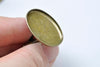 Antique Bronze Oval Bezel Cuff Link Blanks Set of 10 A3281