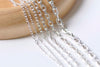 Polished 925 Sterling Silver Textured Oval Chain 0.9mm-2.8mm