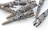 50 pcs Antiqued Copper Filigree Cone Long Bead Caps 8x41mm A7246