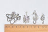 Antique Silver Ocean Themed Charms Sea Star Horse Octopus Mixed Styles Set of 60 A5647