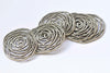 Antique Bronze/Silver Filigree Rose Flower Pendants Charms 37x39mm Set of 10