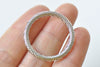 10 pcs of Antique Silver Textured Round Circle Rings 30mm