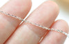 Polished 925 Sterling Silver Sparkle Flat Oval Chain 1mm/1.2mm/1.45mm/1.6mm