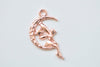 20 pcs Fairy Angel On Crescent Moon Charms Pendants 13x24mm Various Colors