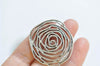Antique Bronze/Silver Filigree Rose Flower Pendants Charms 37x39mm Set of 10