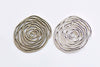 Antique Bronze/Silver Filigree Rose Flower Pendants Charms 37x39mm Set of 10