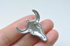 10 pcs Antique Silver 3D Bull Head Charms Pendants 28x31mm A2845