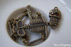 4 pcs of Antique Bronze Flexible Skeleton Charms Pendant A4366