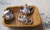 20 pcs of Antique Silver Half Teapot Charms 14x19mm A1285