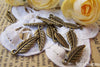 50 pcs of Antique Bronze Leaf Charms 7x16mm A320