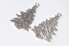 Antique Bronze/Silver/Gold Christmas Tree Pendants Charms 42x66mm Set of 6