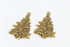 Antique Bronze/Silver/Gold Christmas Tree Pendants Charms 42x66mm Set of 6