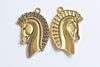 10 pcs Antique Gold Fancy Horse Head Pendants Charms 25x40mm A3981