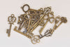 Antique Bronze Skeleton Key Charms Pendants Collection Mixed Style Set of 19 A6671
