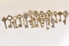 Antique Bronze Skeleton Key Charms Pendants Collection Mixed Style Set of 19 A6671