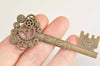 Antique Bronze Skeleton Key Charms Pendants Collection Mixed Style Set of 12 A3087