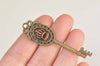 Antique Bronze Skeleton Key Charms Pendants Collection Mixed Style Set of 12 A3087