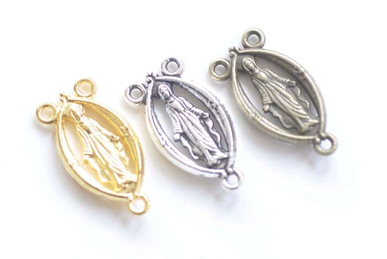 Antique Bronze/Silver/Gold Three Loops Religious Connectors Charms 12x24mm