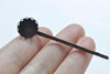 Bezel Bobby Pin Wavy Hair Clips Cabochon 2x55mm Antique Bronze/Silver/Gold Set of 10