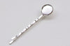 Bezel Bobby Pin Wavy Hair Clips Cabochon 2x55mm Antique Bronze/Silver/Gold Set of 10