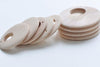 10 pcs Unfinished Round Wood Chips Earring Pendants Beads Findings