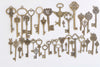 Antique Bronze Skeleton Key Charms Pendants Collection Mixed Style Set of 38 A8546