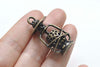 Antique Bronze 3D Filigree Lantern Pendant Charms 20x38mm Set of 4