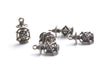 Antique Bronze 3D Filigree Lantern Pendant Charms 13x23mm Set of 10