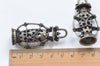Antique Bronze 3D Filigree Lantern Pendant Charms 27x54mm Set of 4