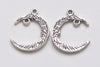 20 pcs Moon Face Connectors Antique Silver Crescent Charms Pendants A5828