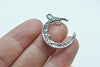 20 pcs Moon Face Connectors Antique Silver Crescent Charms Pendants A5828