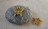 30 pcs of Antique Gold Embossed Butterfly Charms 15x16mm A5436