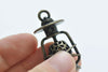 Antique Bronze 3D Filigree Lantern Pendant Charms 20x38mm Set of 4