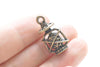 Antique Bronze 3D Filigree Lantern Pendant Charms 13x23mm Set of 10